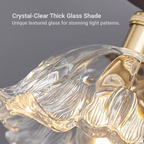 Vintage Ash Wood & Glass Flush Mount Ceiling Light