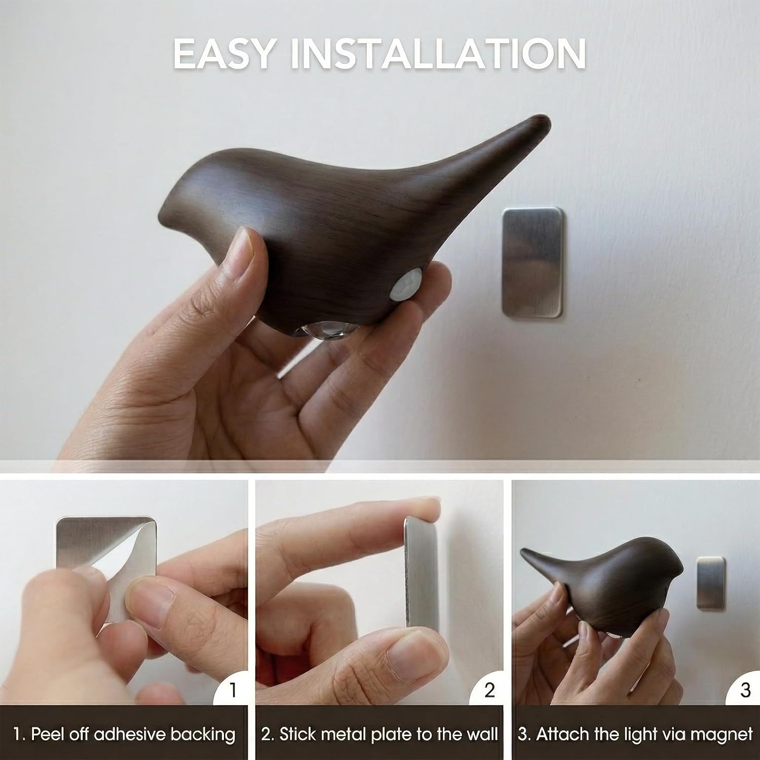 Charming Faux Walnut Bird Wall Sconces