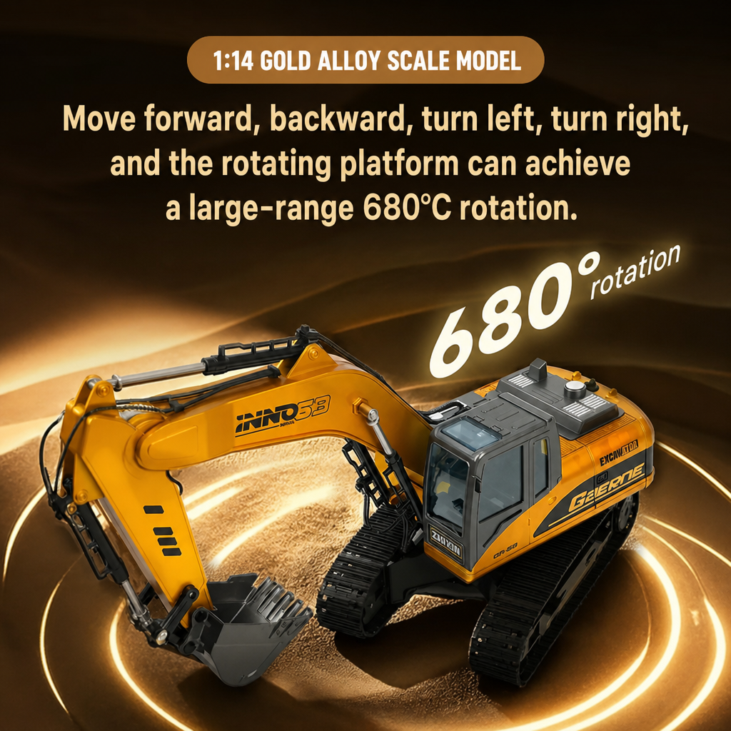 PowerDig™ Mega RC Excavator 1/14 Scale – 18-Channel Remote Control